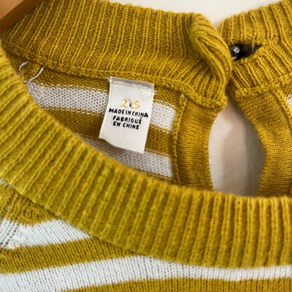 Charlie & Robin Anthropologie Women’s Sweater Yellow & White Stripped XS Boho - Picture 4 of 9